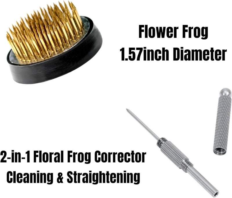 Eggone Japanese Ikebana Vase Kit, Flower Shallow Container Ceramics Flower Bowl Ikebana Vase with 1.57inch Flower Frog and Floral Frog Floristry Kenzan Needle Straightening Tool - Image 4